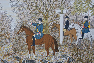 Vincent HADDELSEY : La chasse à courre, Lithographie originale (photo de détail 7) - Crédit photo : Galerie Art.Paris