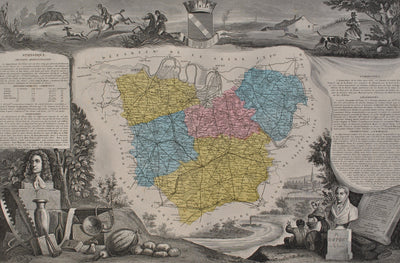 Victor LEVASSEUR : France, Carte ancienne de l'Eure, Gravure originale (photo de détail 2) - Crédit photo : Galerie Art.Paris