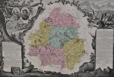 Victor LEVASSEUR : France, Carte ancienne de la Drôme, Gravure originale (photo de détail 2) - Crédit photo : Galerie Art.Paris