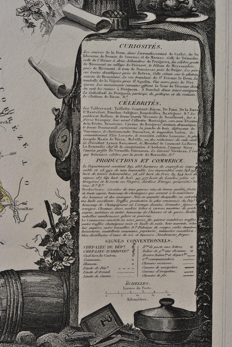 Victor LEVASSEUR : France, Carte ancienne de la Drôme, Gravure originale (photo de détail 7) - Crédit photo : Galerie Art.Paris