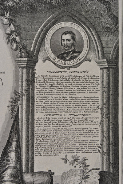 Victor LEVASSEUR : France, Carte ancienne de la Creuse, Gravure originale (photo de détail 6) - Crédit photo : Galerie Art.Paris