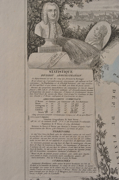 Victor LEVASSEUR : France, Carte ancienne des Côtes du Nord, Gravure originale (photo de détail 8) - Crédit photo : Galerie Art.Paris