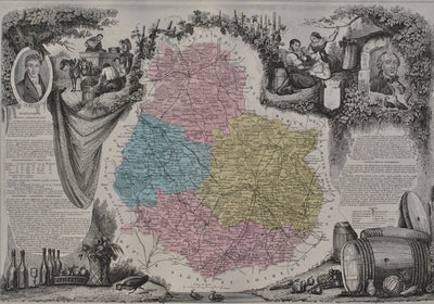 Victor LEVASSEUR : France, Carte ancienne de la Côte d'Or, Gravure originale (photo de détail 2) - Crédit photo : Galerie Art.Paris