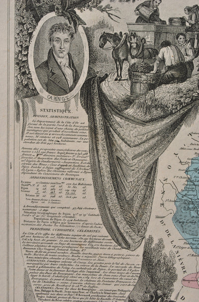 Victor LEVASSEUR : France, Carte ancienne de la Côte d'Or, Gravure originale (photo de détail 7) - Crédit photo : Galerie Art.Paris