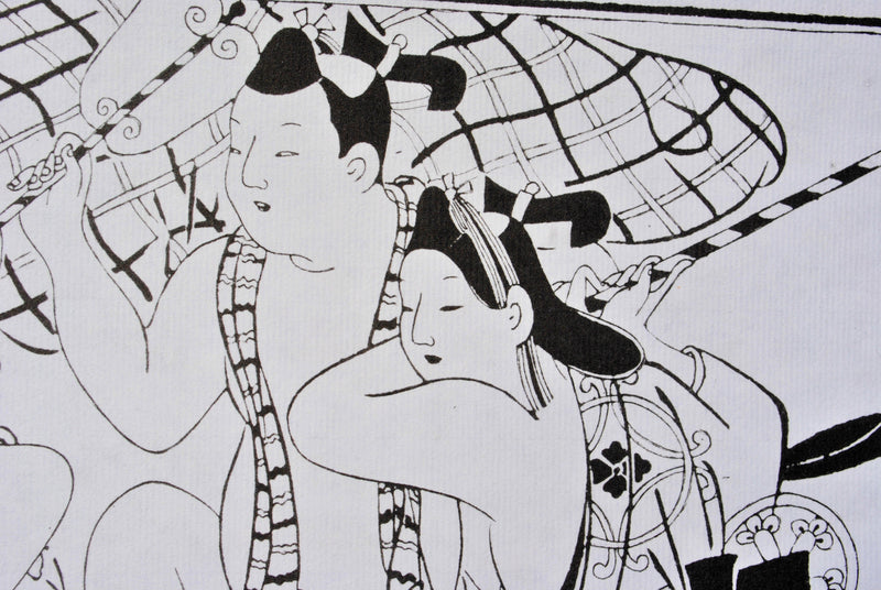 Sugimura JIHEI : Le seigneur et ses Geish, Lithographie originale (photo de détail 7) - Crédit photo : Galerie Art.Paris