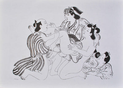 Sugimura JIHEI : Amour à quatr, Lithographie originale (vue générale) - Crédit photo : Galerie Art.Paris