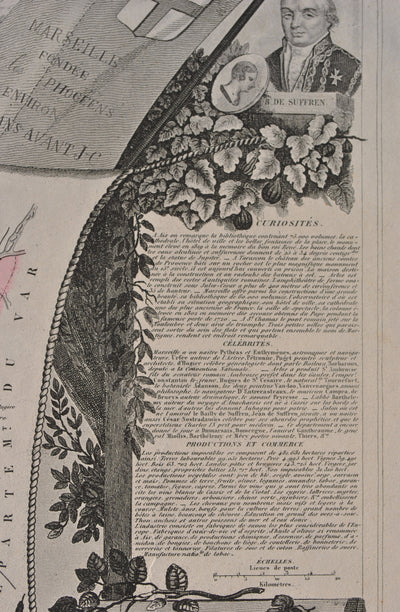 Victor LEVASSEUR : France, Carte ancienne du Rhône, Gravure originale (photo de détail 9) - Crédit photo : Galerie Art.Paris