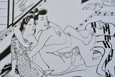 Hishikawa MORONOBU : L'heure du thé, Lithographie originale (photo de détail 5) - Crédit photo : Galerie Art.Paris