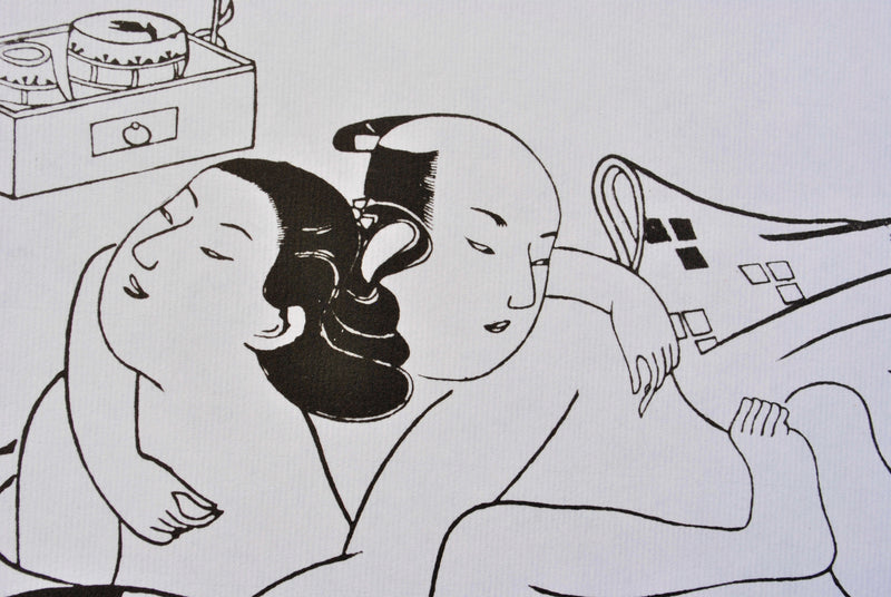 Torii KIYONOBU : Couple complic, Lithographie originale (photo de détail 5) - Crédit photo : Galerie Art.Paris