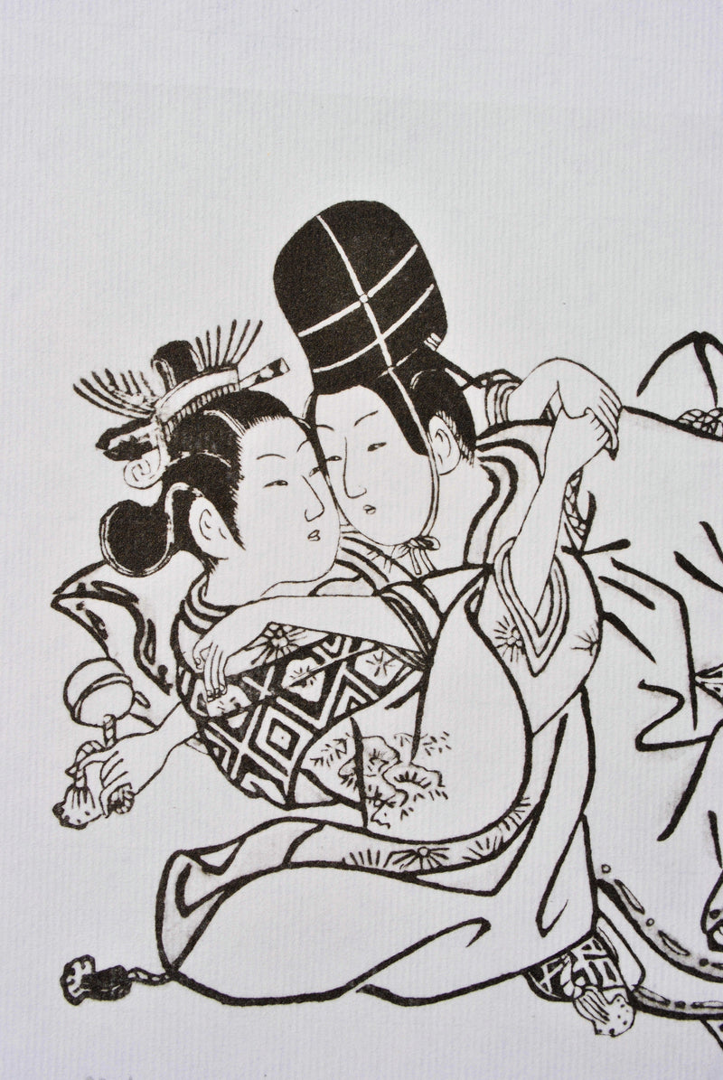 Ishikawa TOYONOBU : Geisha consentant, Lithographie originale (photo de détail 4) - Crédit photo : Galerie Art.Paris