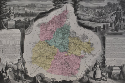 Victor LEVASSEUR : France, Carte ancienne des Ardennes, Gravure originale (photo de détail 2) - Crédit photo : Galerie Art.Paris