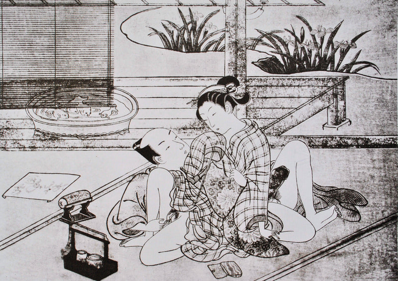 Suzuki HARUNOBU : Plaisir au jardi, Lithographie originale (photo de détail 2) - Crédit photo : Galerie Art.Paris