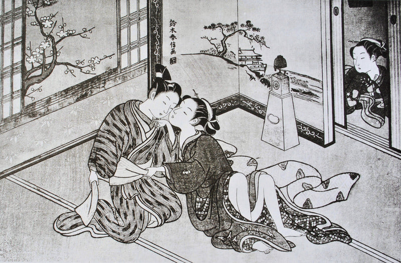 Suzuki HARUNOBU : La voyeus, Lithographie originale (photo de détail 2) - Crédit photo : Galerie Art.Paris