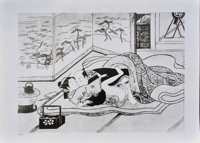 Suzuki HARUNOBU : L'amant de rêv, Lithographie originale (vue générale) - Crédit photo : Galerie Art.Paris