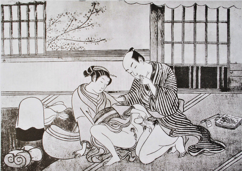 Suzuki HARUNOBU : Surprise de taill, Lithographie originale (photo de détail 2) - Crédit photo : Galerie Art.Paris