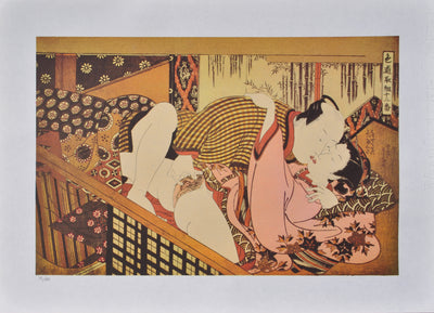 Isoda KORYUSAI : Couple torrid, Lithographie originale (vue générale) - Crédit photo : Galerie Art.Paris