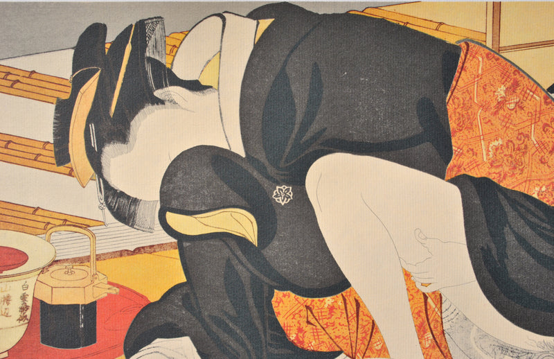 Kitagawa UTAMARO : Plaisir nuptia, Lithographie originale (photo de détail 4) - Crédit photo : Galerie Art.Paris