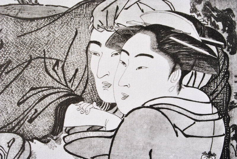 Kitagawa UTAMARO : Le couple complic, Lithographie originale (photo de détail 4) - Crédit photo : Galerie Art.Paris