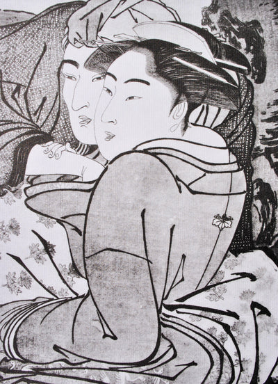 Kitagawa UTAMARO : Le couple complic, Lithographie originale (photo de détail 6) - Crédit photo : Galerie Art.Paris