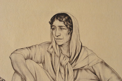 Walter SAUER : Gitane assise, Gravure signée