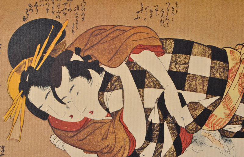 Kitagawa UTAMARO : Amour en kimon, Lithographie originale (photo de détail 4) - Crédit photo : Galerie Art.Paris