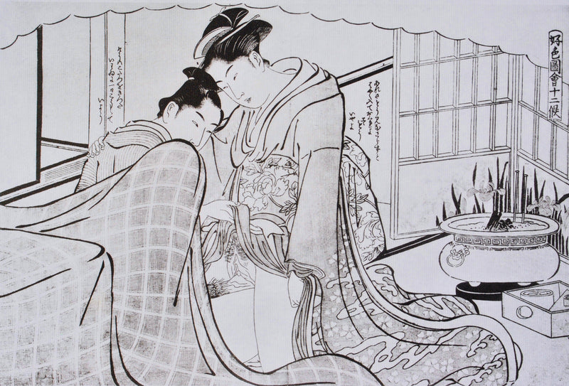 Kitagawa UTAMARO : Geisha en robe longu, Lithographie originale (photo de détail 2) - Crédit photo : Galerie Art.Paris