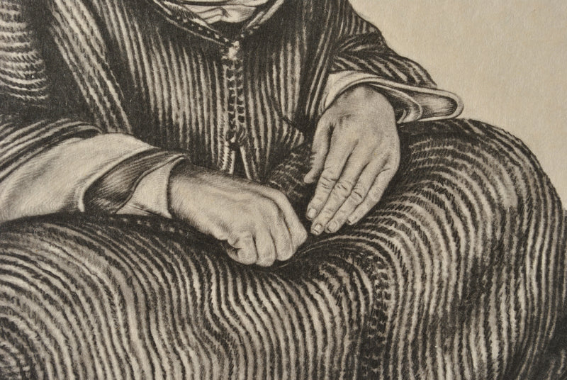 Walter SAUER : Homme arabe assis, Gravure originale (photo de détail 4) - Crédit photo : Galerie Art.Paris