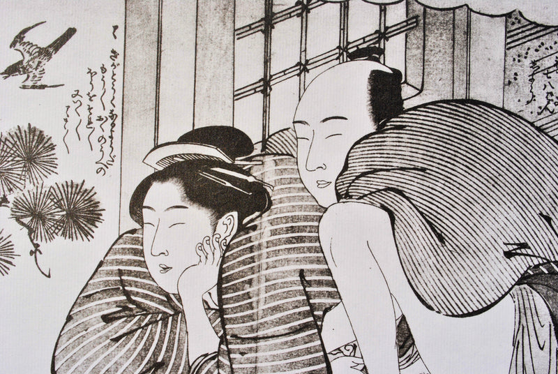 Kitagawa UTAMARO : Bonheur au balco, Lithographie originale (photo de détail 4) - Crédit photo : Galerie Art.Paris