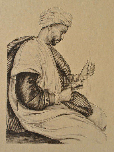 Walter SAUER : Arabe de Ténès, Gravure originale (photo de détail 2) - Crédit photo : Galerie Art.Paris