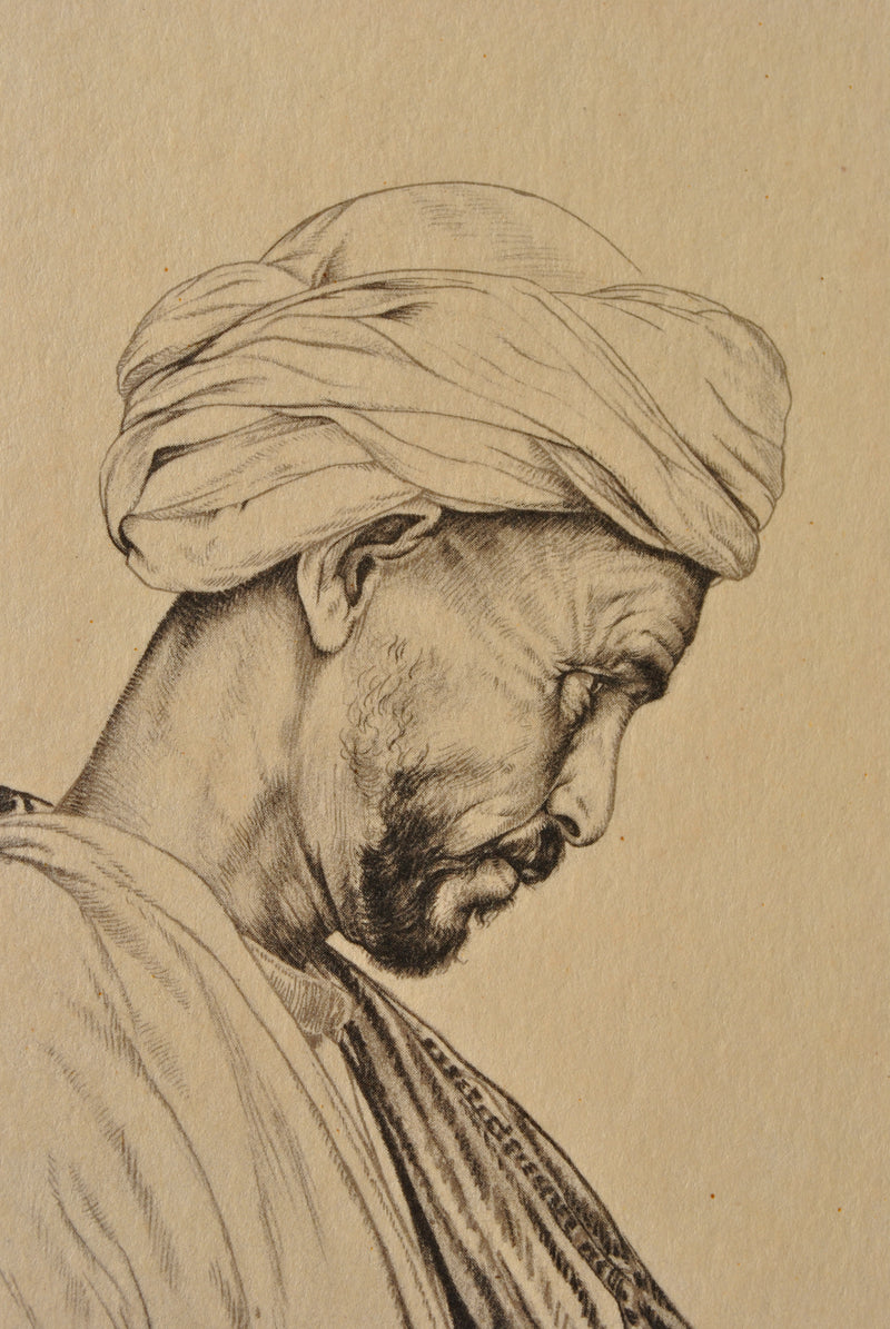 Walter SAUER : Arabe de Ténès, Gravure originale (photo de détail 3) - Crédit photo : Galerie Art.Paris