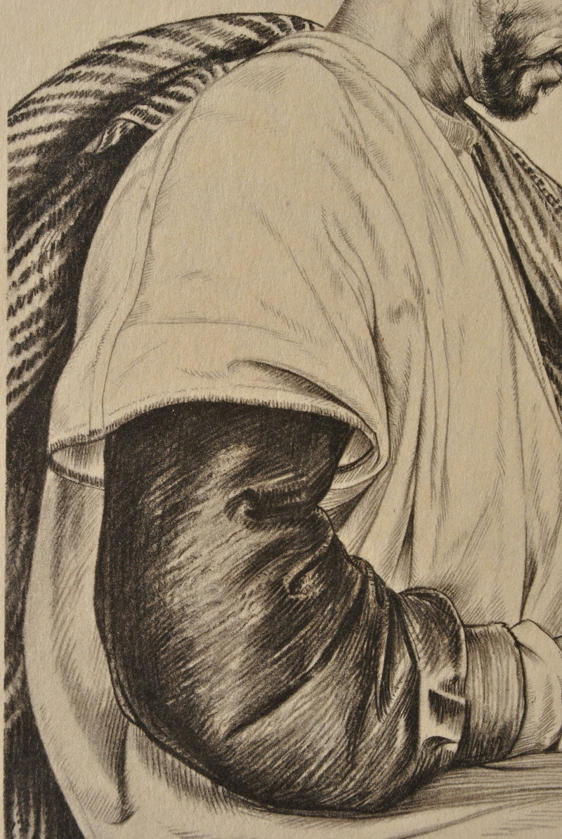 Walter SAUER : Arabe de Ténès, Gravure originale (photo de détail 5) - Crédit photo : Galerie Art.Paris