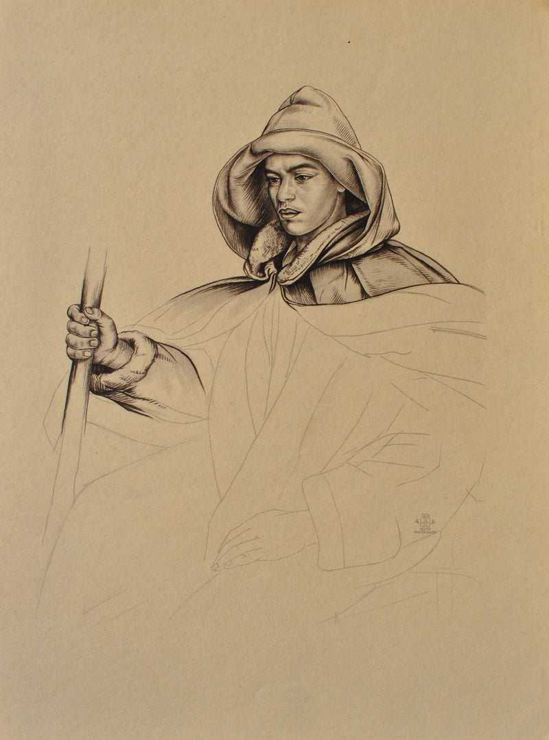 Walter SAUER : Le berger Andalou, Gravure originale (vue générale) - Crédit photo : Galerie Art.Paris