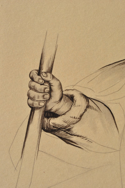 Walter SAUER : Le berger Andalou, Gravure originale (photo de détail 4) - Crédit photo : Galerie Art.Paris