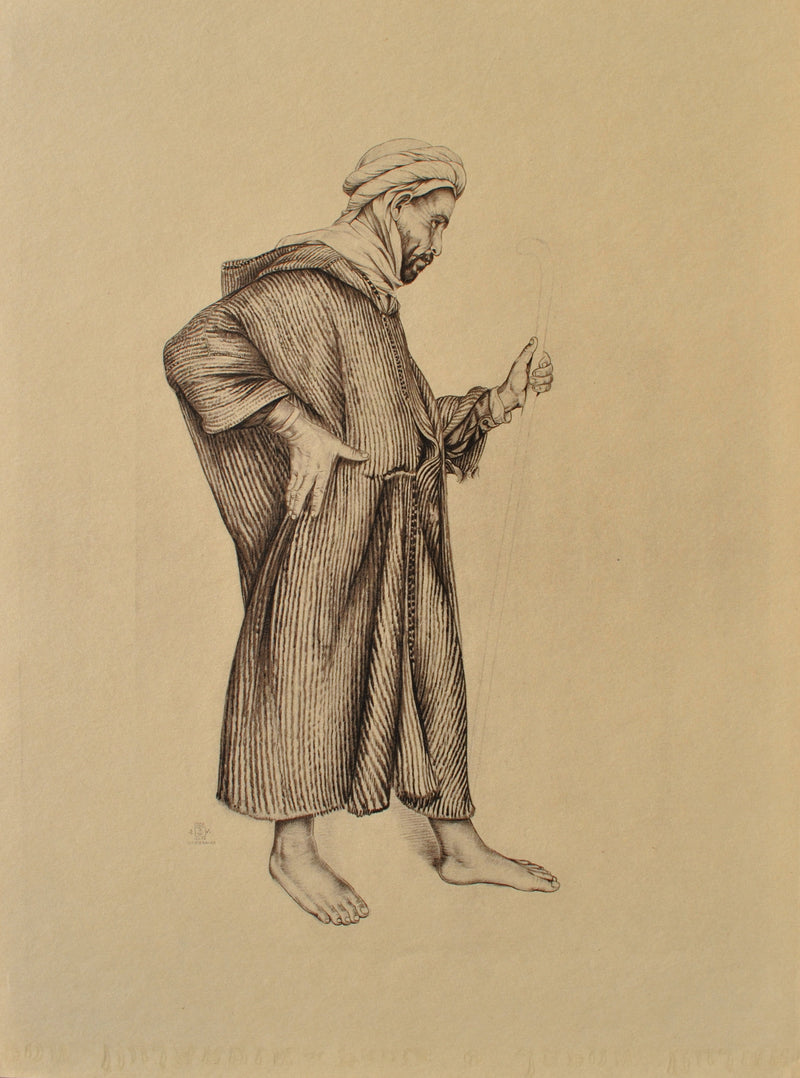Walter SAUER : Le voyageur du désert, Gravure originale (vue générale) - Crédit photo : Galerie Art.Paris