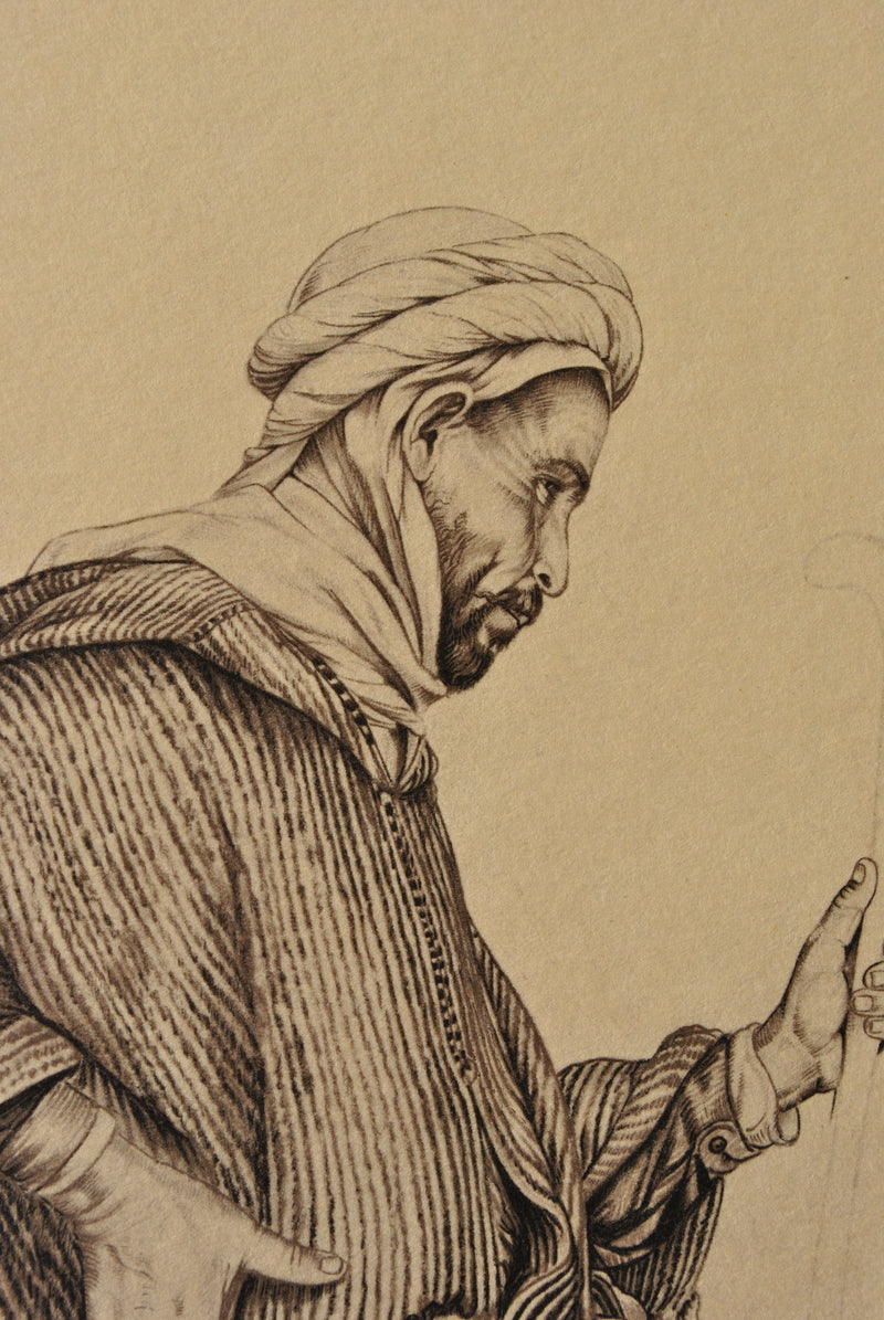 Walter SAUER : Le voyageur du désert, Gravure originale (photo de détail 3) - Crédit photo : Galerie Art.Paris