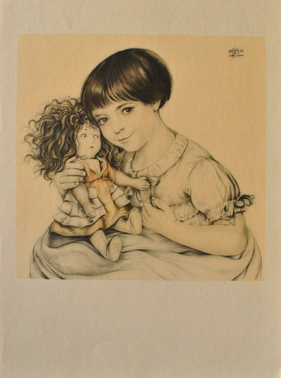 Walter SAUER : Portrait d'enfant, Gravure originale (vue générale) - Crédit photo : Galerie Art.Paris