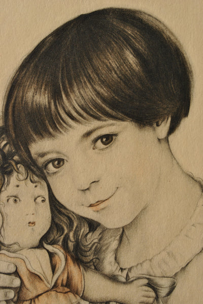 Walter SAUER : Portrait d'enfant, Gravure originale (photo de détail 7) - Crédit photo : Galerie Art.Paris