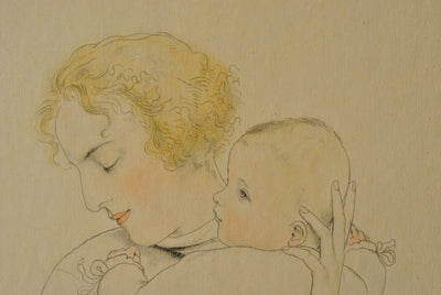 Walter SAUER : Mère et son enfant, Gravure originale (photo de détail 4) - Crédit photo : Galerie Art.Paris