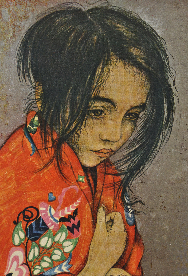 Walter SAUER : Petite fille au foulard, Gravure originale (photo de détail 4) - Crédit photo : Galerie Art.Paris