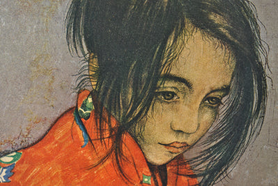 Walter SAUER : Petite fille au foulard, Gravure originale (photo de détail 7) - Crédit photo : Galerie Art.Paris