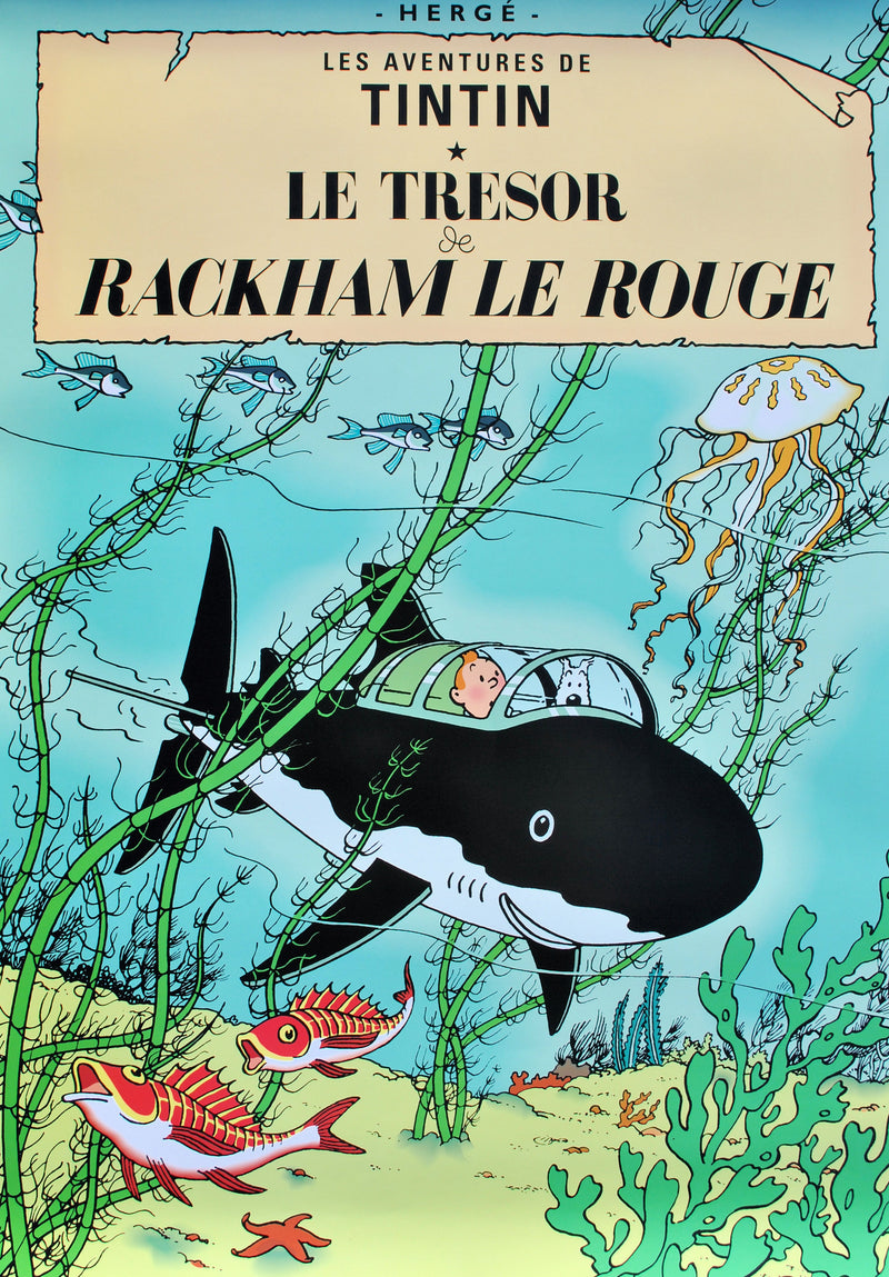  HERGE : Tintin - Le trésor de Rackham le Rouge, Affiche originale (vue générale) - Crédit photo : Galerie Art.Paris