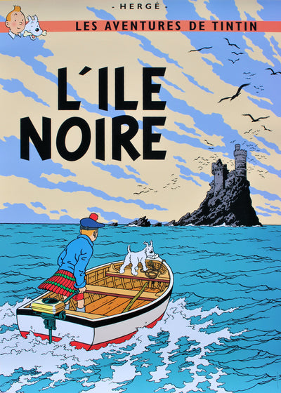  HERGE : Tintin - L'Ile noire, Affiche originale (vue générale) - Crédit photo : Galerie Art.Paris