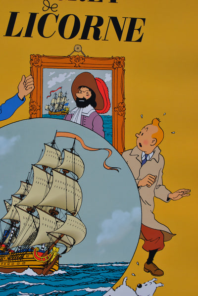  HERGE : Tintin - Le secret de la Licorne, Affiche originale (photo de détail 5) - Crédit photo : Galerie Art.Paris