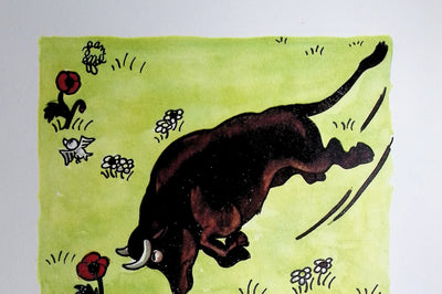 Jean EFFEL : Le taureau et les coquelicots, Lithographie originale (photo de détail 5) - Crédit photo : Galerie Art.Paris