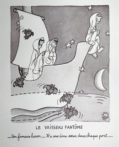 Jean EFFEL : Le vaisseau fantôme, Lithographie originale (photo de détail 2) - Crédit photo : Galerie Art.Paris