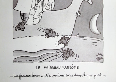 Jean EFFEL : Le vaisseau fantôme, Lithographie originale (photo de détail 4) - Crédit photo : Galerie Art.Paris