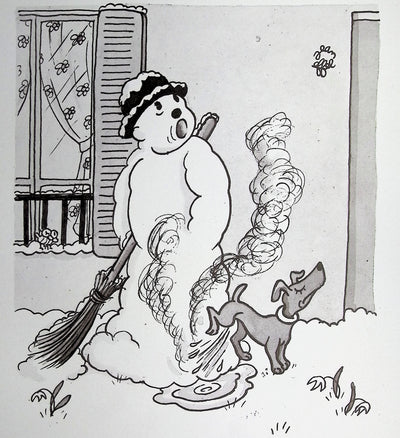 Jean EFFEL : Le bonhomme de neige, Lithographie originale (photo de détail 3) - Crédit photo : Galerie Art.Paris