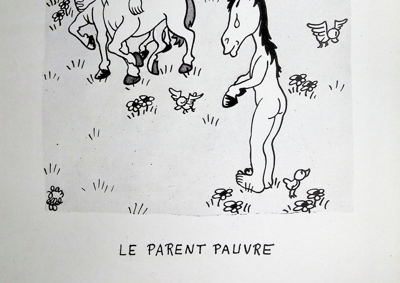 Jean EFFEL : Le parent pauvre, Lithographie originale (photo de détail 4) - Crédit photo : Galerie Art.Paris