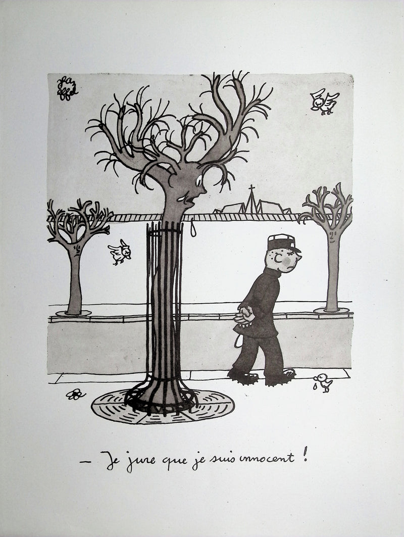 Jean EFFEL : Le prisonnier, Lithographie originale (vue générale) - Crédit photo : Galerie Art.Paris