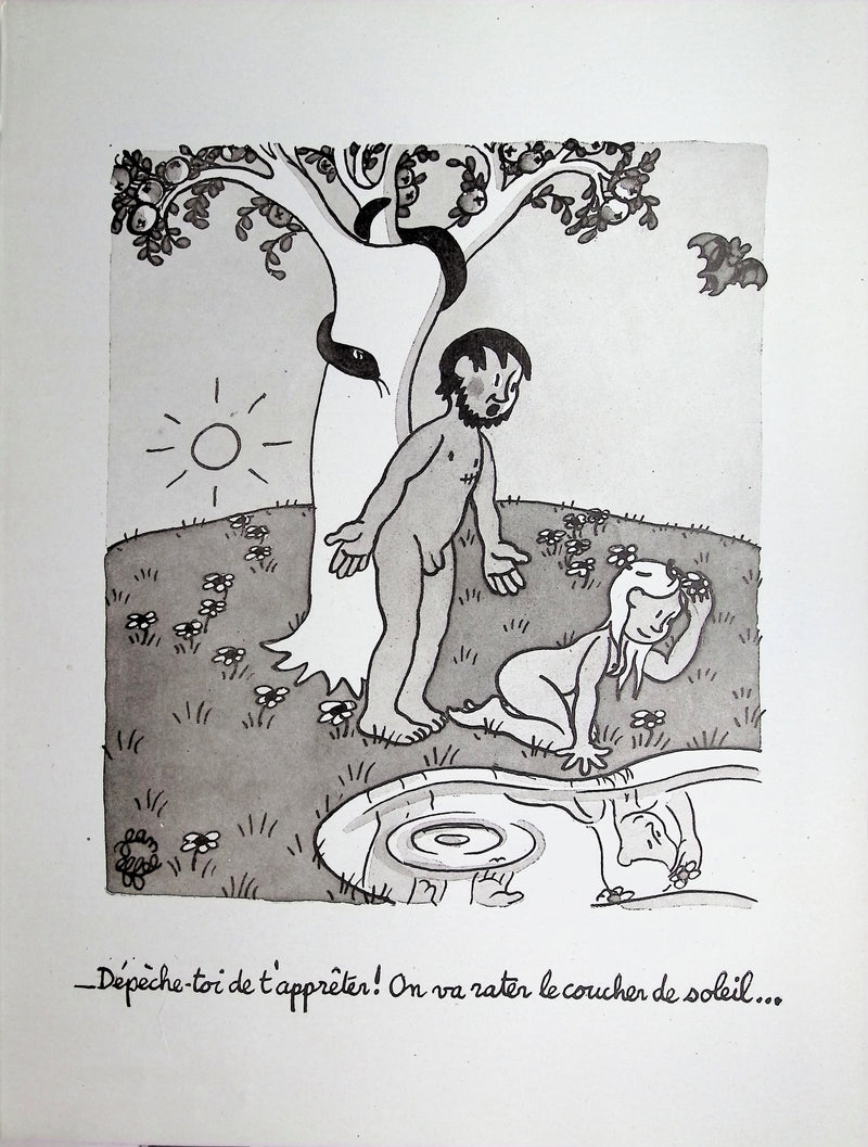 Jean EFFEL : Adam et Eve, Lithographie originale (vue générale) - Crédit photo : Galerie Art.Paris